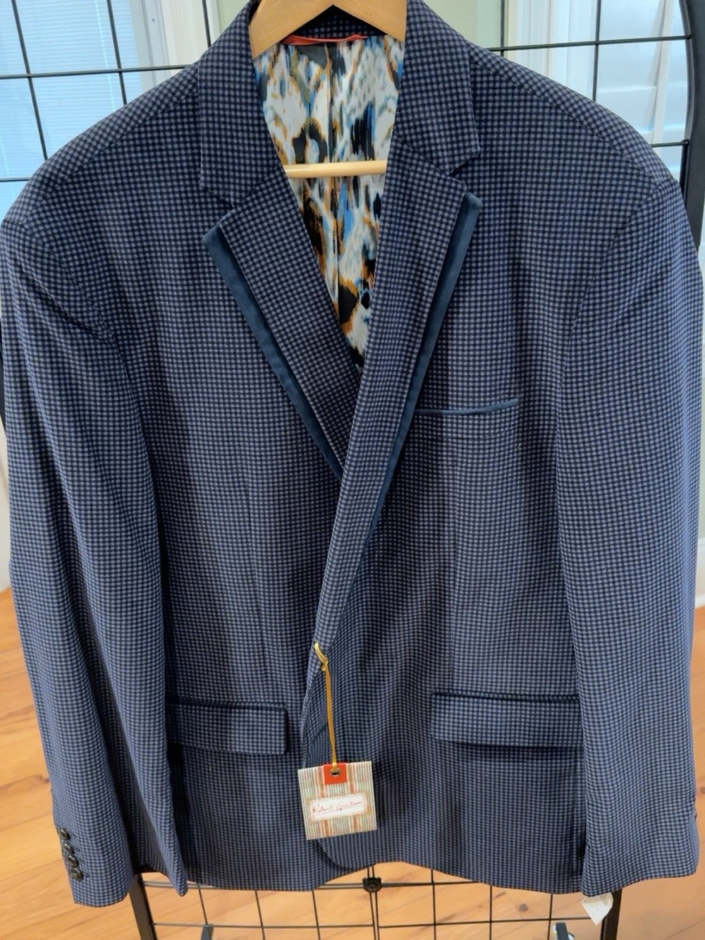 NWT Robert Graham Lovelight Blazer Sport Coat Navy Size 48
